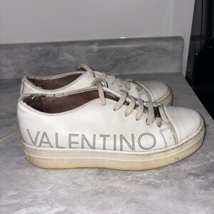 Valentino Women's Cream Platform Sneakers